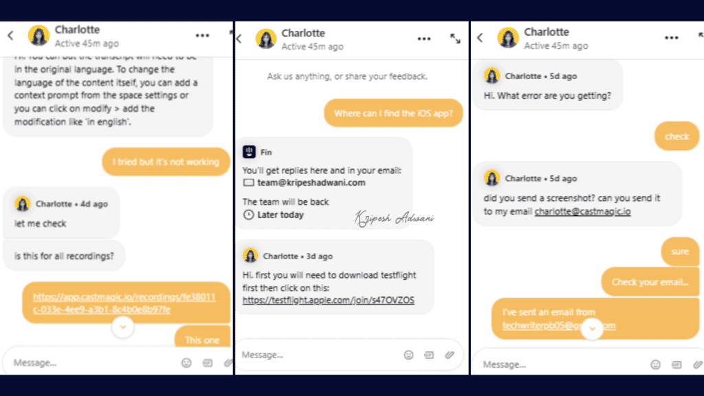 Castmagic Review (2026) - Perfect AI Tool For Content Creators? 19 Chat Support Performance