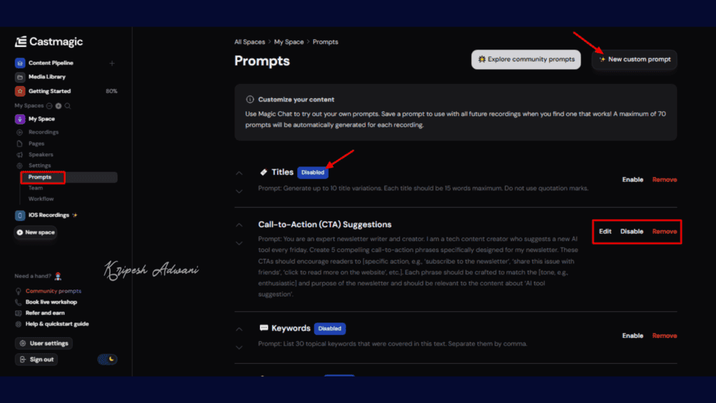 Castmagic Review (2026) - Perfect AI Tool For Content Creators? 10 Custom Prompt Output