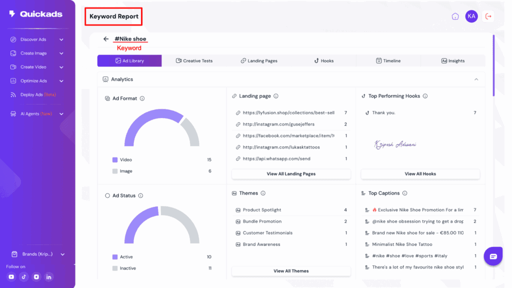 QuickAds Review 2026: Double Your Ad ROI with This AI-Powered Platform 22 Adam Keyword Spy