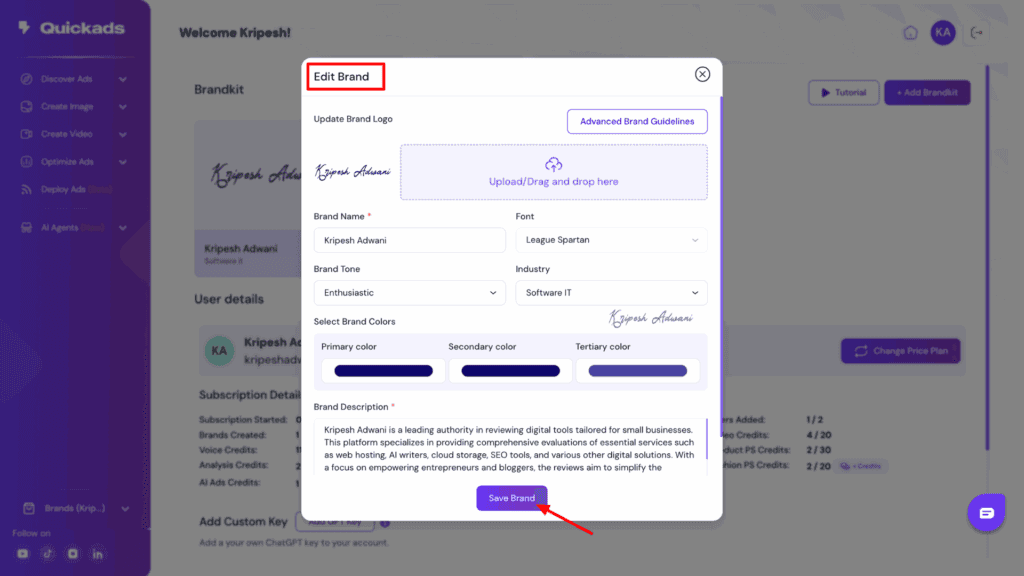 QuickAds Review 2026: Double Your Ad ROI with This AI-Powered Platform 24 Brandkit