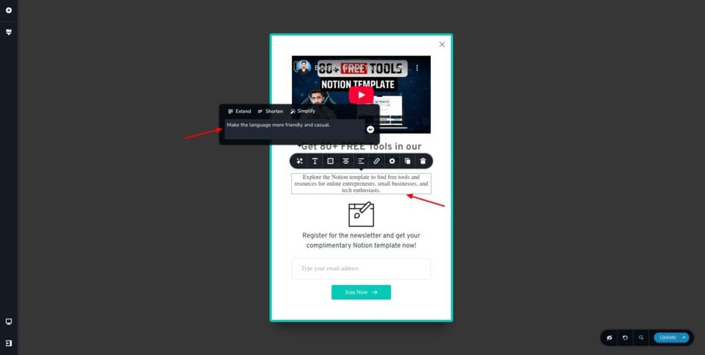Brizy Cloud - Popup editing