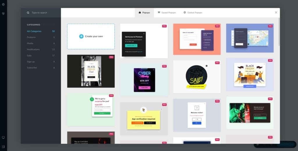 Brizy Cloud - Popup templates
