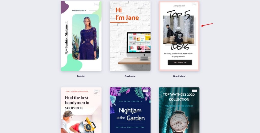 Brizy Cloud - Story templates