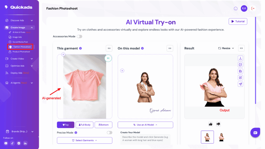 QuickAds Review 2026: Double Your Ad ROI with This AI-Powered Platform 9 Fashion Photoshoot 1