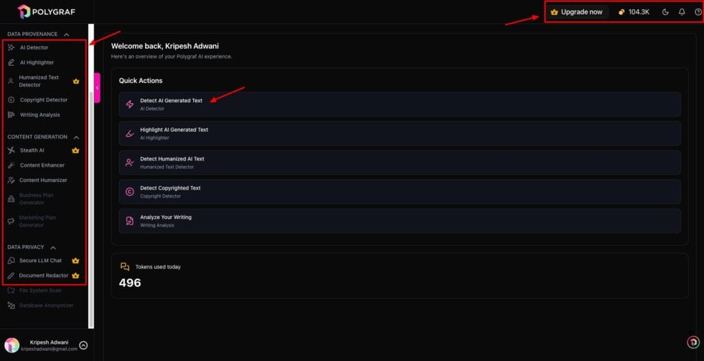 Polygraf AI Review (2026) - Is It Worth It? Honest Review + Demo 2 Polygraf AI user interface