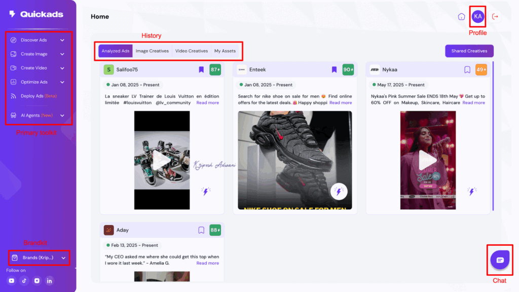 QuickAds Review 2026: Double Your Ad ROI with This AI-Powered Platform 2 QuickAds User Interface