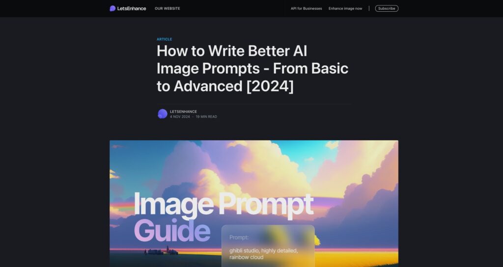 Let’s Enhance - AI Image Prompting Guide