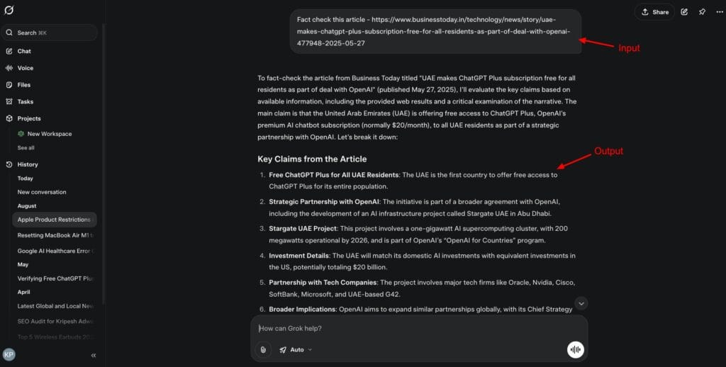 Grok - fact checking