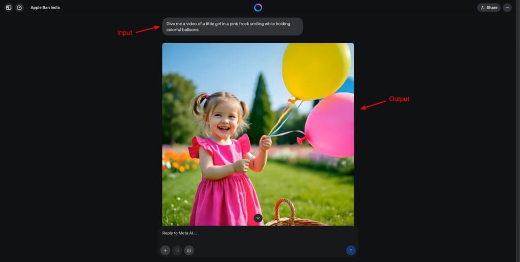 Meta AI - video generation