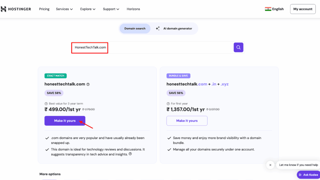 Step 3 Check Domain Availability and Pricing