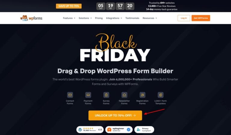 WPForms Black Friday Discount