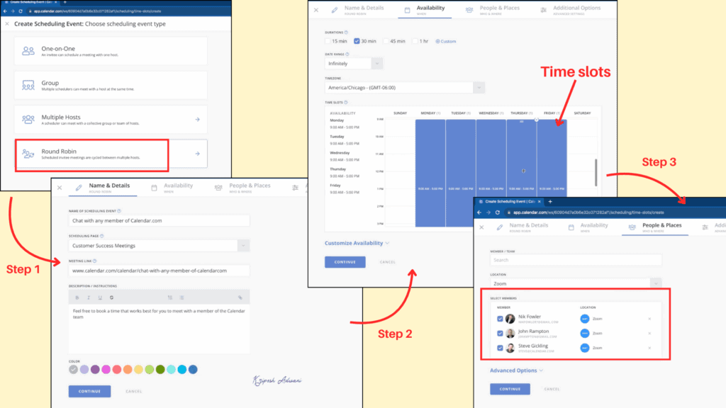 Calendar group meeting scheduling