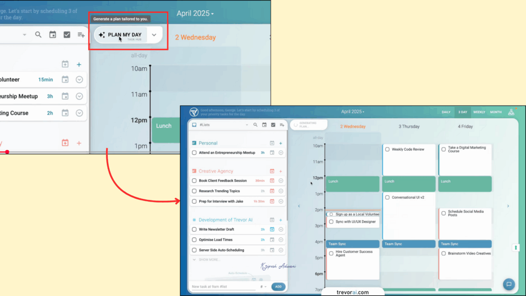 Trevor AI Plan My Day 
