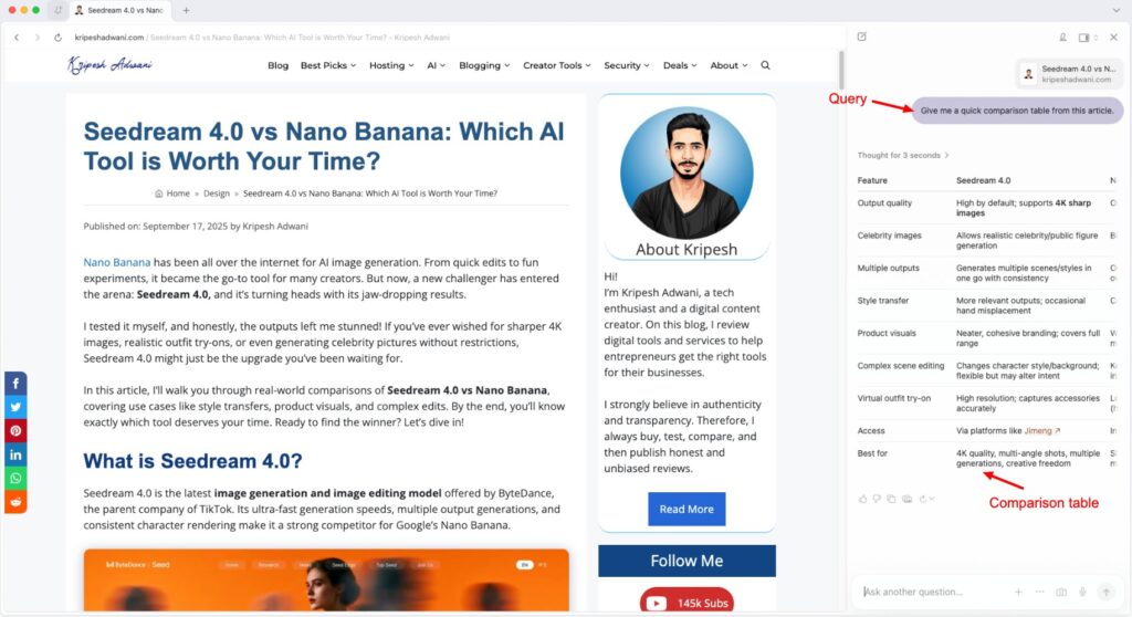 Dia - comparison tables
