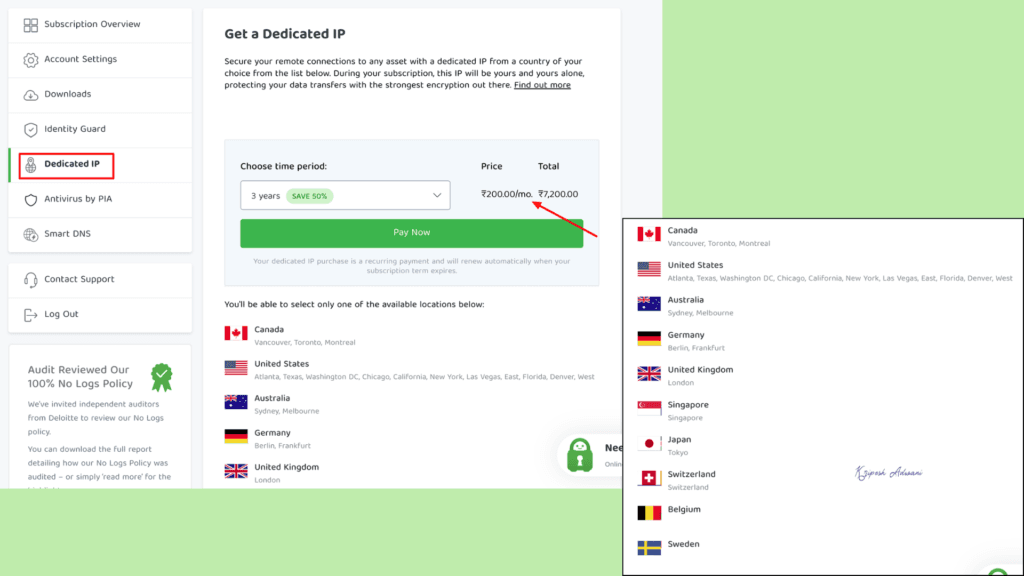 Private Internet Access Review 2026: Speeds, Privacy & Real Test Results 9 PIA Dedicated IP servers