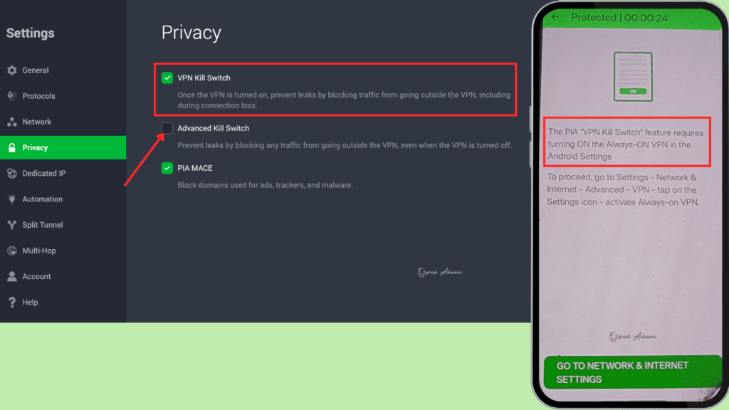 Private Internet Access Review 2026: Speeds, Privacy & Real Test Results 19 PIA VPN Kill Switch