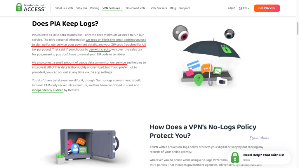 Private Internet Access Review 2026: Speeds, Privacy & Real Test Results 16 PIA no-log statement